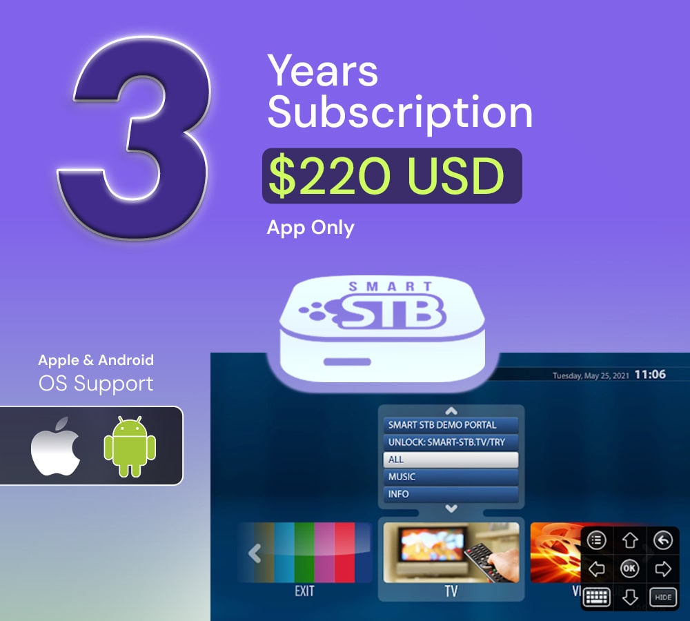 IPTV App 3 Year Subscription